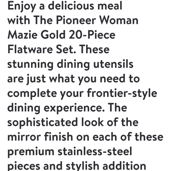 Sold out❤️ New Pioneer Woman Mazie Gold 20-Piece Flatware Set - Picture 2 of 8